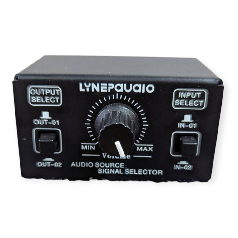 Lynepaudio Audio Source Signal Selector 2-In 2-Out 3.5mm Passive Switcher Black